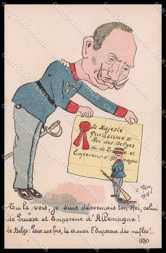 WWI WW1 French Propaganda O. Gene Anti German Kaiser Wilhelm II cartolina ZG9498 – fronte