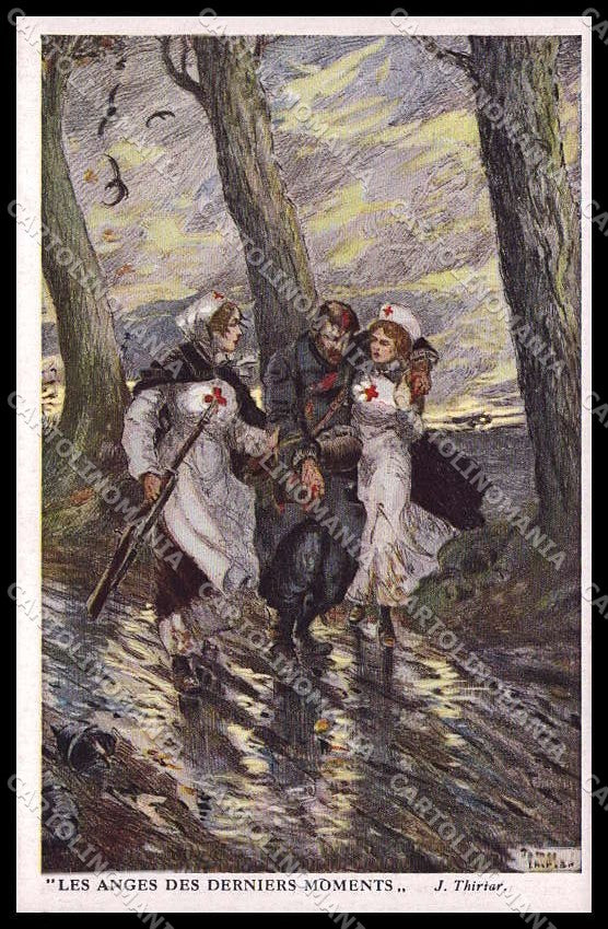 WWI WW1 Propaganda James Thiriar Red Cross Belgium cartolina ZG9508 – fronte