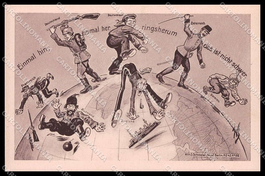 WWI WW1 German Propaganda Wilhelm Schroder Serbia Russia cartolina ZG9509 – fronte