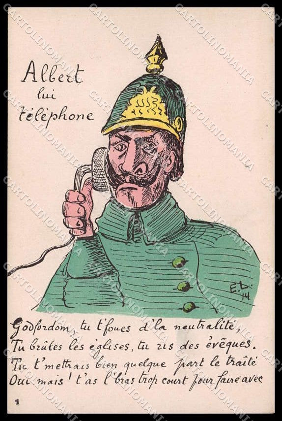 WWI WW1 French Propaganda E. L. Anti German Kaiser Wilhelm II cartolina ZG9512 – fronte