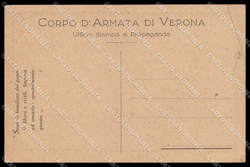 WWI WW1 Italian Propaganda Attilio Corpo Armata di Verona cartolina ZG9534 – retro