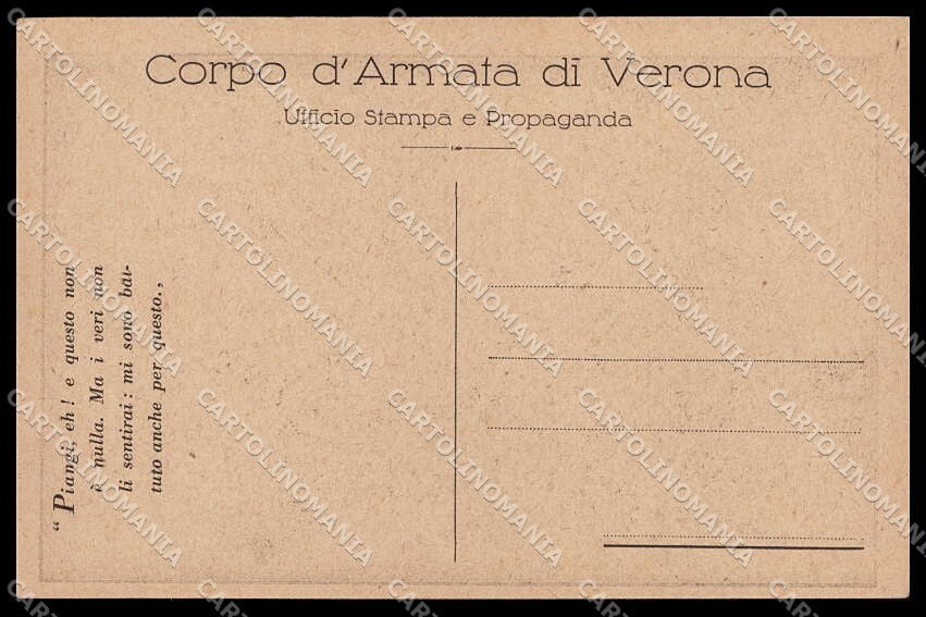 WWI WW1 Italian Propaganda Attilio Corpo Armata di Verona cartolina ZG9535 – retro