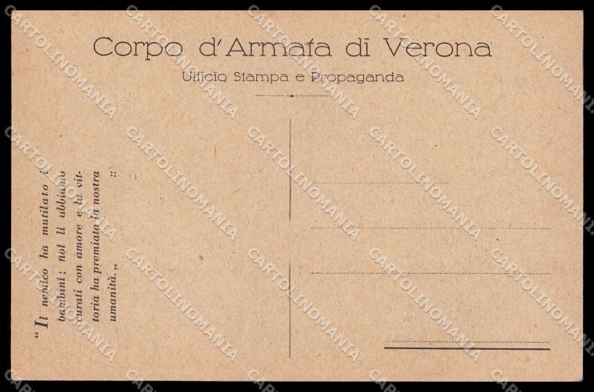 WWI WW1 Italian Propaganda Attilio Corpo Armata di Verona cartolina ZG9536 – retro