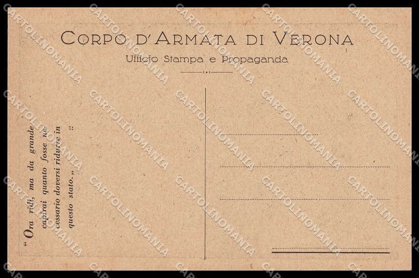 WWI WW1 Italian Propaganda Attilio Corpo Armata di Verona cartolina ZG9537 – retro
