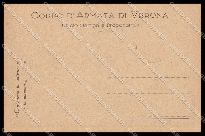 WWI WW1 Italian Propaganda Attilio Corpo Armata di Verona cartolina ZG9538 – retro