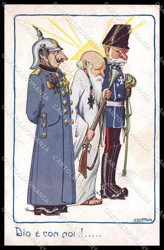 WWI Italian Propaganda Bertiglia Anti Kaiser Franz Joseph Wilhelm II pc ZG9546 – fronte