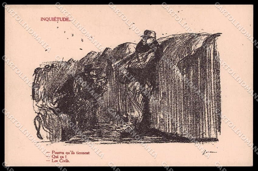 WWI WW1 French Propaganda Forain Inquietude serie 160 cartolina ZG9561 – fronte