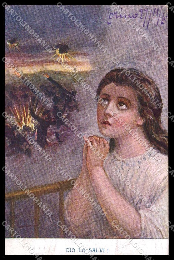 WWI WW1 Italian Propaganda Soldati Dio lo Salvi cartolina ZG9568 – fronte