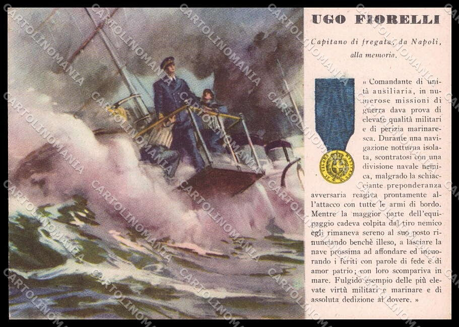 WWII WW2 Italian Propaganda Medaglie d'Oro Fiorelli Napoli FG cartolina ZG9607 – fronte
