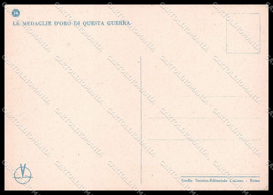 WWII WW2 Italian Propaganda Medaglie d'Oro Fiorelli Napoli FG cartolina ZG9607 – retro