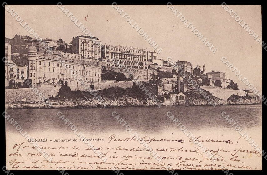 Monaco Principato Boulevard de la Condamine CORNER CREASED cartolina ZG9688 – fronte