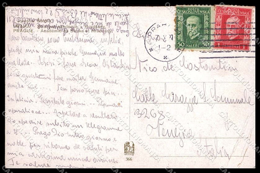 Ceska Republika Praha Prague CORNER CREASED cartolina ZG9701 – retro