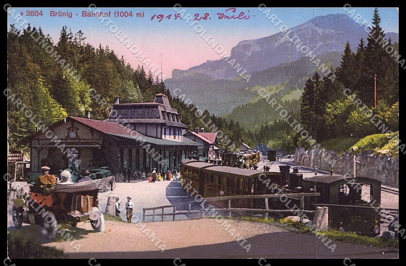 Swiss Svizzera Passo del Brünig Brünigpass Obwalden Bahnnnhof cartolina ZG9708 – fronte