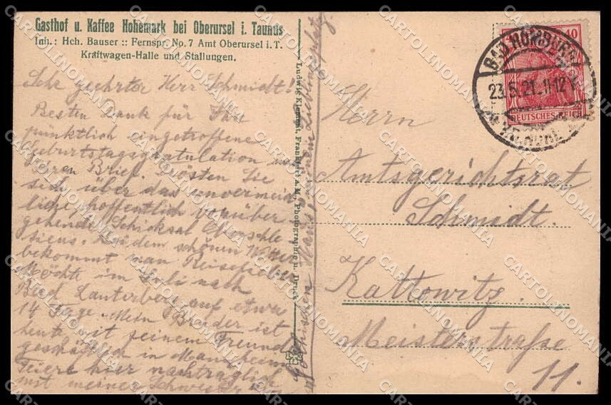 Deutschland Hessen Oberursel Taunus Gasthof Hohemark cartolina ZG9714 – retro