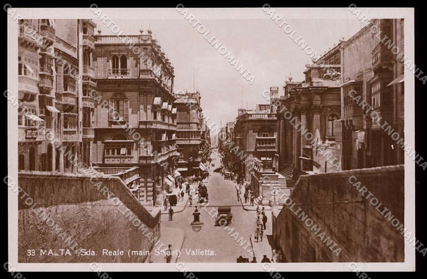 Malta Valletta Sda Reale Main Street RPPC cartolina ZG9722 – fronte
