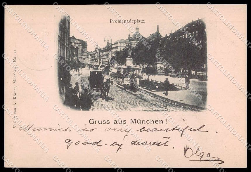 Deutschland Muenchen Promenadeplatz Gruss Tram cartolina ZG9743 – fronte