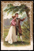 Illustratori Artist Signed Romantic Couple Lady Relief serie 1895 pc ZG9761 – fronte