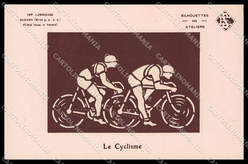 Sport Silhouettes des Ateliers Cycling Phosphorescent cartolina ZG9767 – fronte