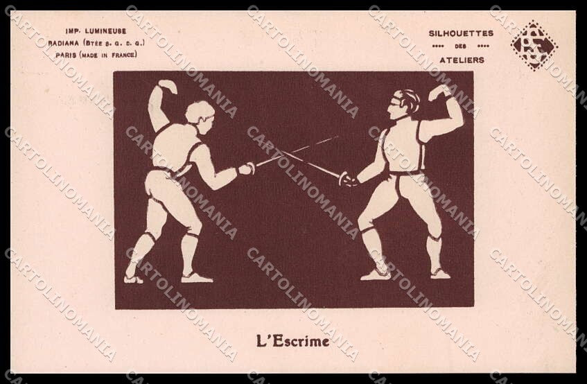 Sport Silhouettes des Ateliers Fencing Phosphorescent cartolina ZG9769 – fronte