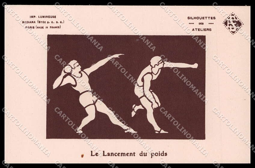 Sport Silhouettes des Ateliers Shot Put Phosphorescent cartolina ZG9772 – fronte