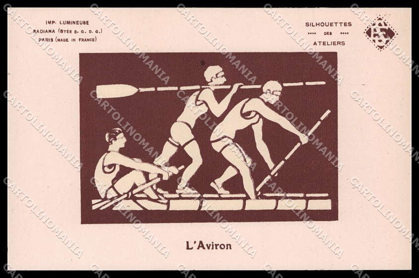 Sport Silhouettes des Ateliers Boating Phosphorescent cartolina ZG9774 – fronte