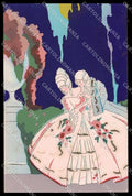 Illustratori Artist Signed Scattina Couple Art Deco Hand Painted pc ZG9783 – fronte