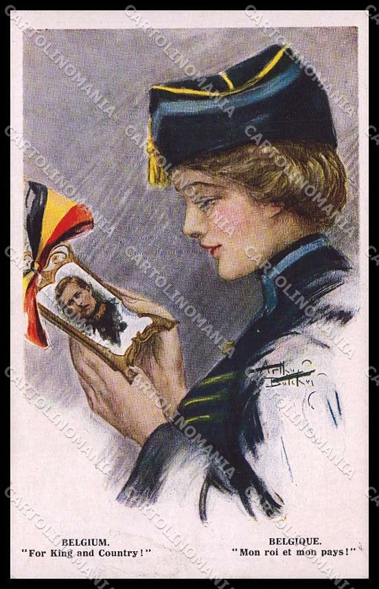 WWI WW1 British Propaganda A. Butcker Belgium Lady Royalty 1178 cartolina ZG9788 – fronte