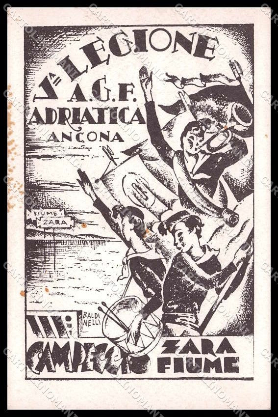 Ancona Zara Fiume III° Campeggio V Legione Fascismo Baldinelli cartolina ZG9791 – fronte
