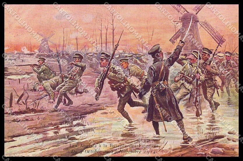 WWI WW1 Propaganda A. Lalauze British Soldiers Flandres cartolina ZG9797 – fronte