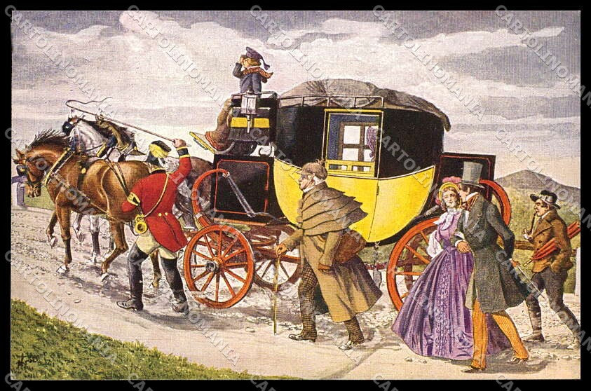Illustratori Artist Signed Krutzner Die Post Horse cartolina ZG9808 – fronte