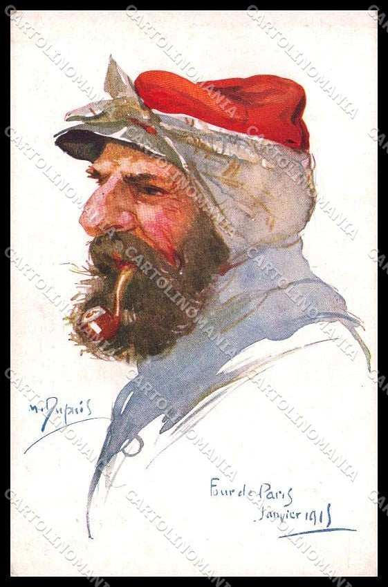 Illustratori Artist Signed E. Dupuis Military Nos Poilus serie 9 pc ZG9871 – fronte