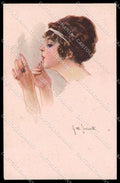 Illustratori Artist Signed Simonetti Lady Make up serie 260-3 cartolina ZG9901 – fronte