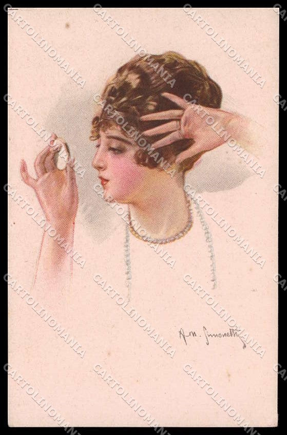 Illustratori Artist Signed Simonetti Lady Make up serie 260-6 cartolina ZG9904 – fronte