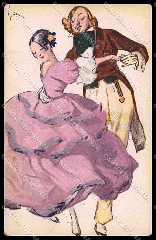 Illustratori Artist Signed Sacchetti Dance Couple serie 24-3 cartolina ZG9921 – fronte