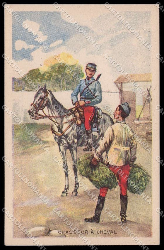 Military French Army Uniforms Chasseur a Cheval Horse cartolina ZG9929 – fronte