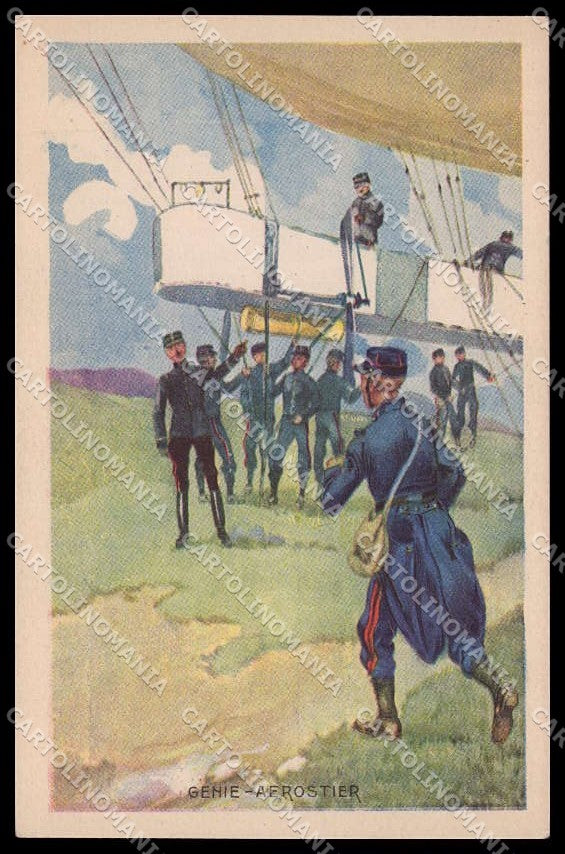 Military French Army Uniforms Genie Aerostier cartolina ZG9930 – fronte