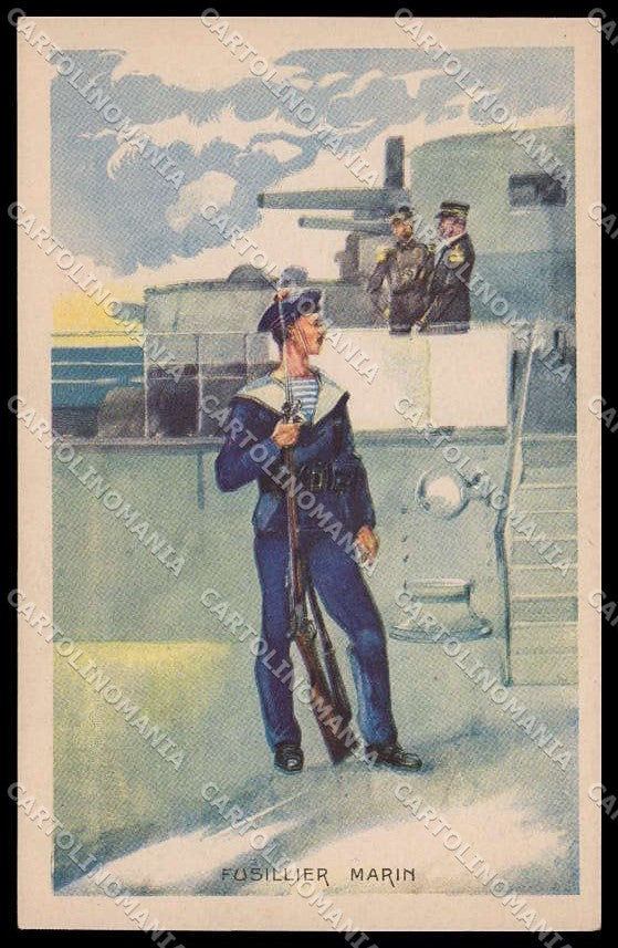 Military French Army Uniforms Fusillier Marin cartolina ZG9931 – fronte