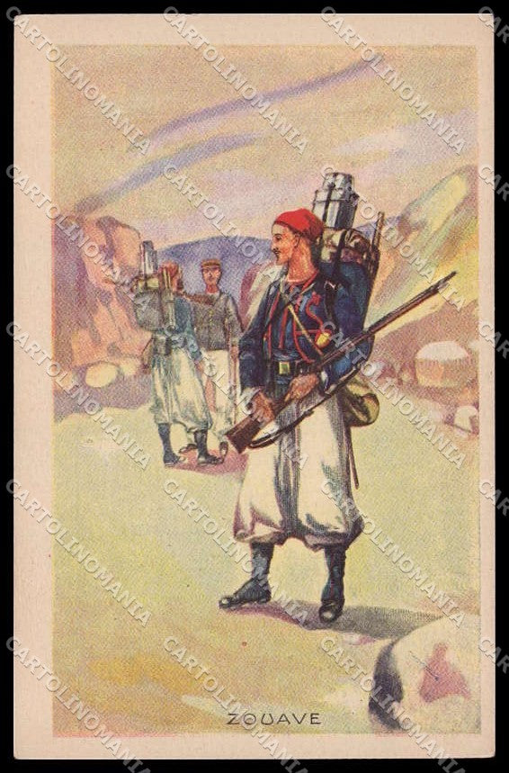 Military French Army Uniforms Zouave cartolina ZG9932 – fronte