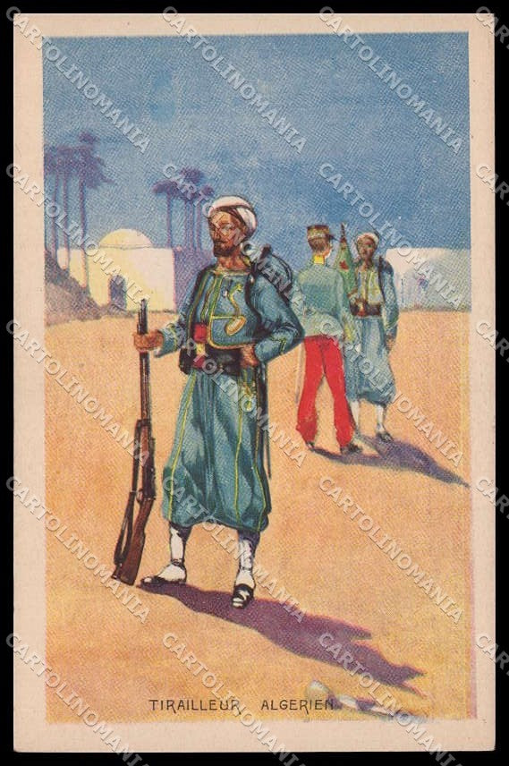 Military French Army Uniforms Tirailleur Algerien cartolina ZG9935 – fronte