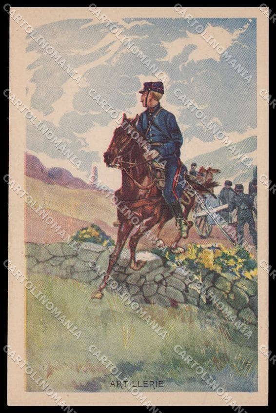 Military French Army Uniforms Artillerie cartolina ZG9937 – fronte