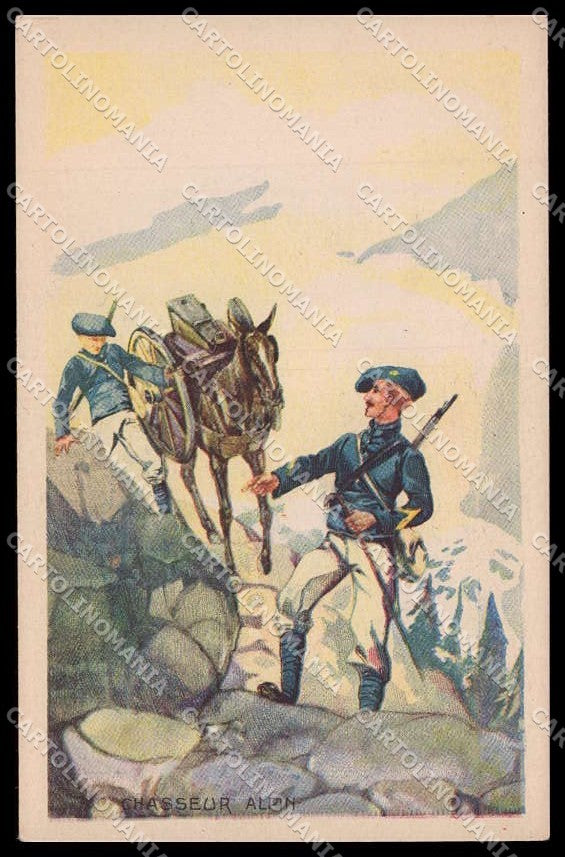 Military French Army Uniforms Chasseur Alpin cartolina ZG9941 – fronte