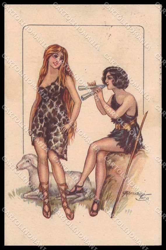 Illustratori Artist Signed Cherubini Romantic Couple Lady serie 402-1 pc ZG9955 – fronte