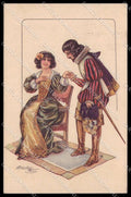 Illustratori Artist Signed Cherubini Romantic Couple Lady serie 402-4 pc ZG9958 – fronte