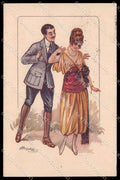 Illustratori Artist Signed Cherubini Romantic Couple Lady serie 402-6 pc ZG9960 – fronte