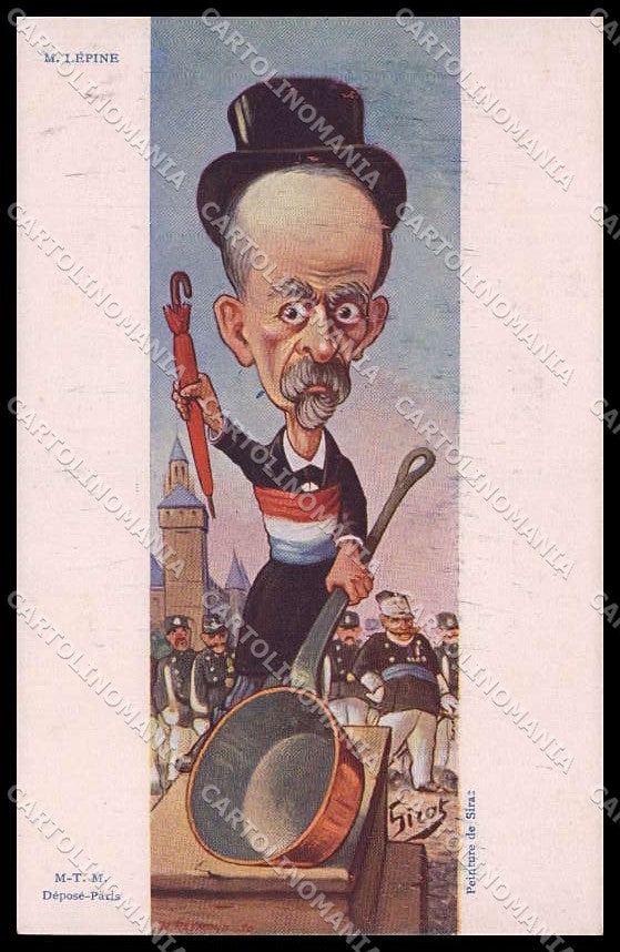 Illustratori Artist Signed Sirat French Politicians M. Lepine cartolina ZG9969 – fronte