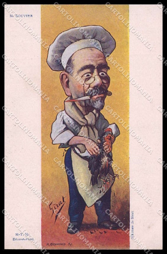 Illustratori Artist Signed Sirat French Politicians Rouvier TEARED pc ZG9971 – fronte
