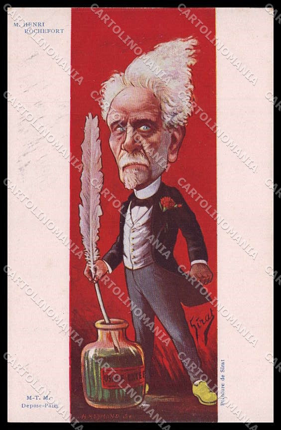 Illustratori Artist Signed Sirat French Politicians H. Rochefort pc ZG9972 – fronte