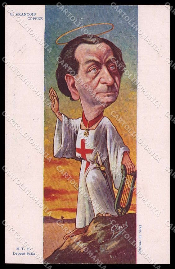 Illustratori Artist Signed Sirat French Politicians M. Francois Coppee pc ZG9973 – fronte