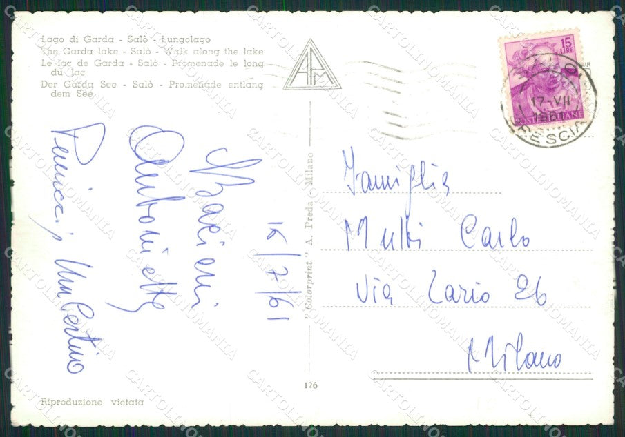 Brescia Salò Corriera Foto FG cartolina ZK0072 – retro