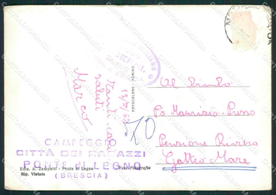 Brescia Ponte di Legno Passo Gavia Foto FG cartolina ZK0077 – retro